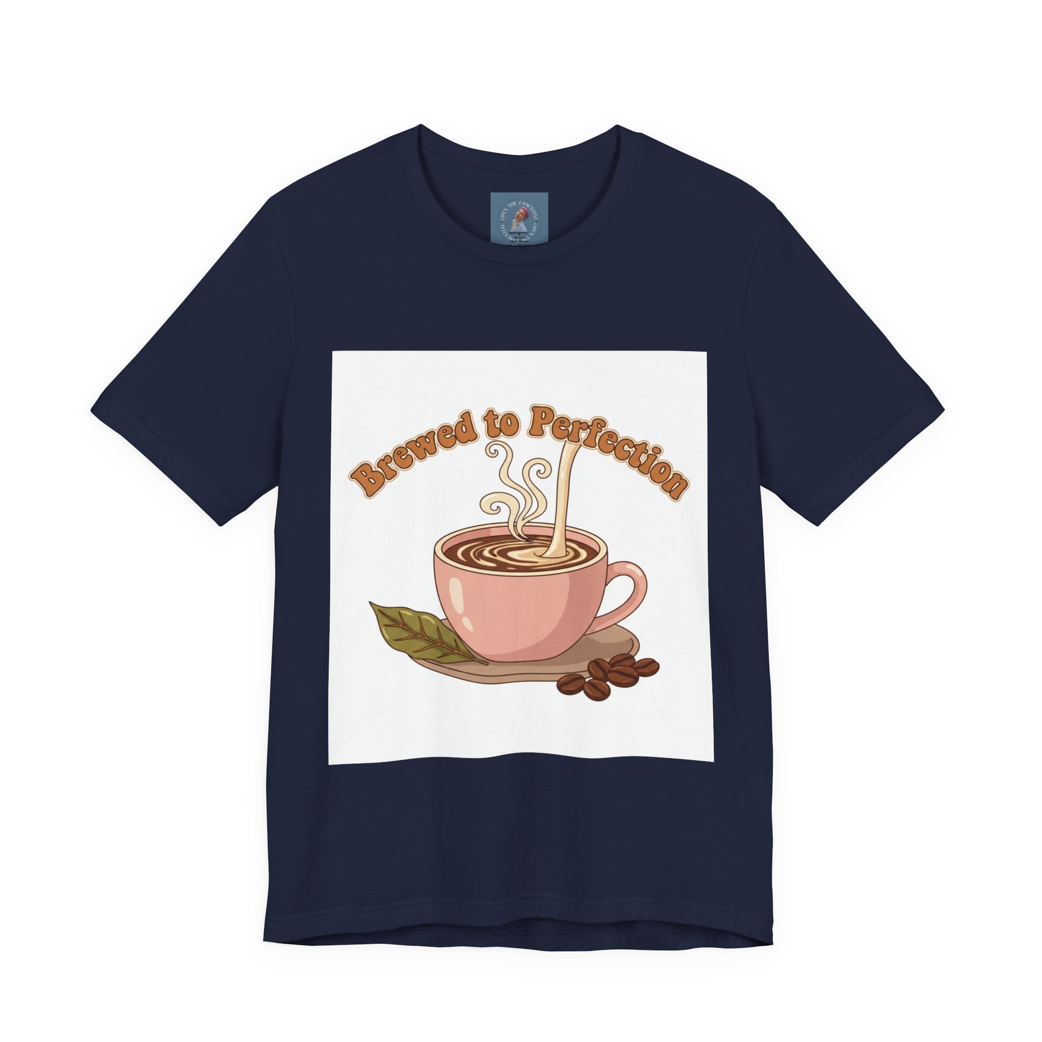 Brewed to Perfection Coffee Tee | latte art design, caffeine aesthetic