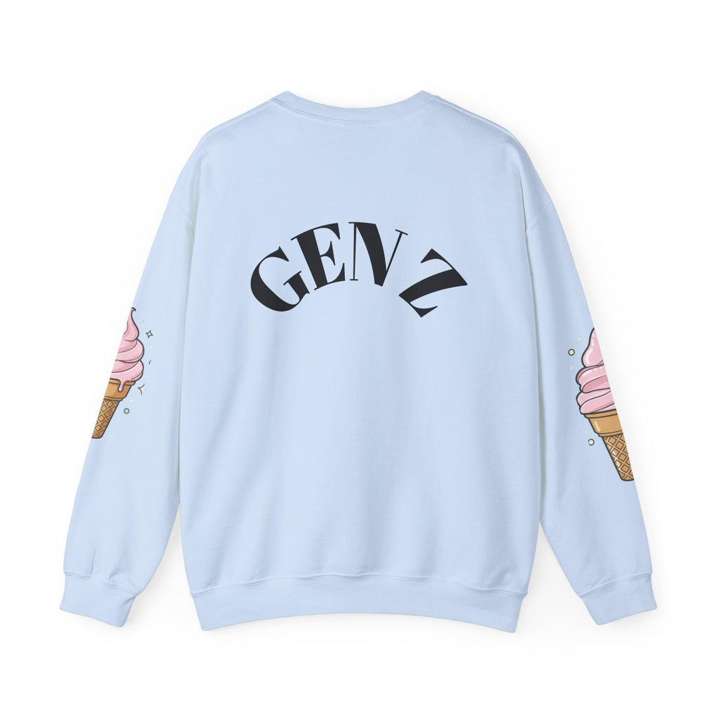 Slay Queen ICE CREAM CONE Crewneck Sweatshirt — 'Gen Z' Back Shine