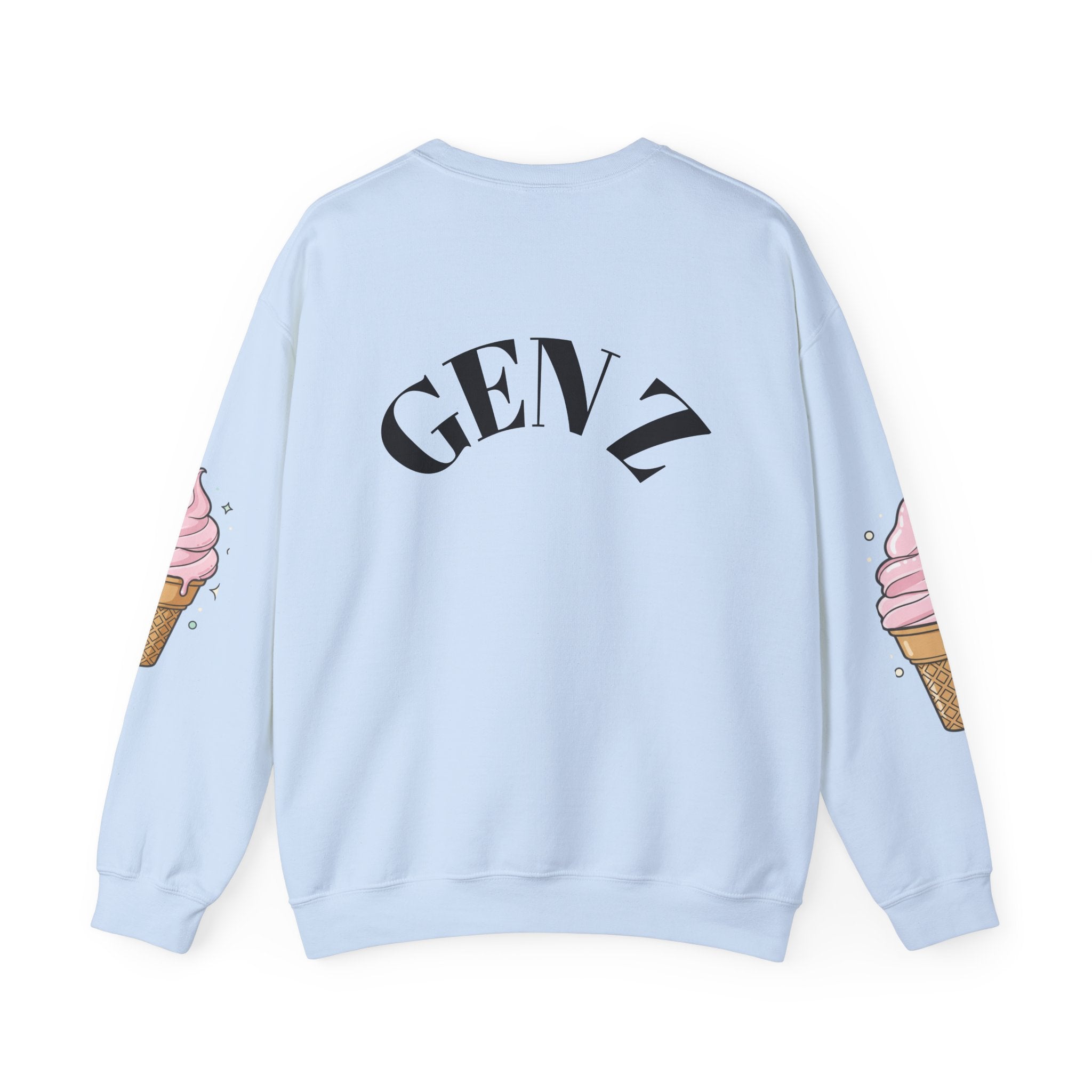 Slay Queen ICE CREAM CONE Crewneck Sweatshirt — 'Gen Z' Back Shine