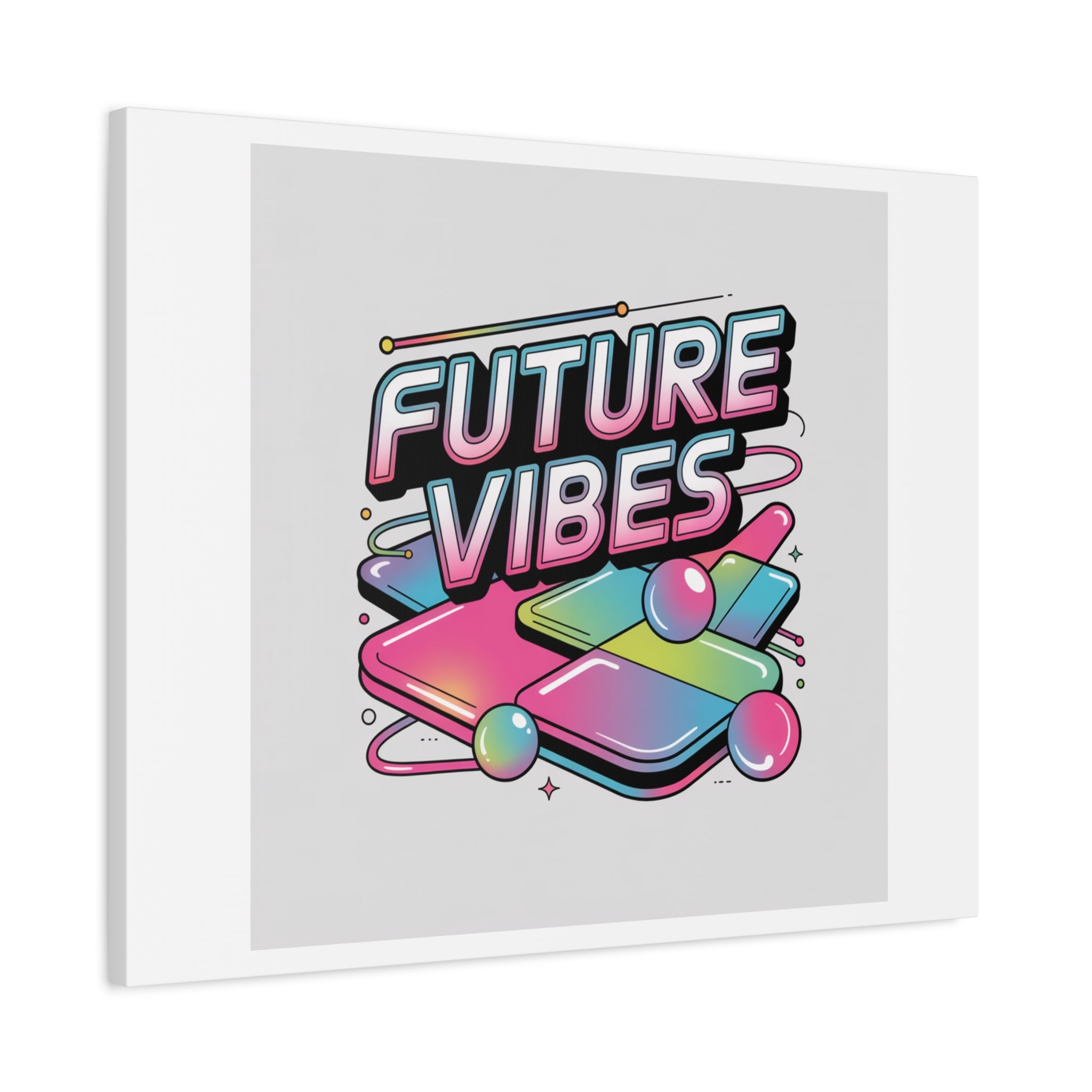 Future Vibes Canvas | Y2K Cyber Holo, Retro Tech Print