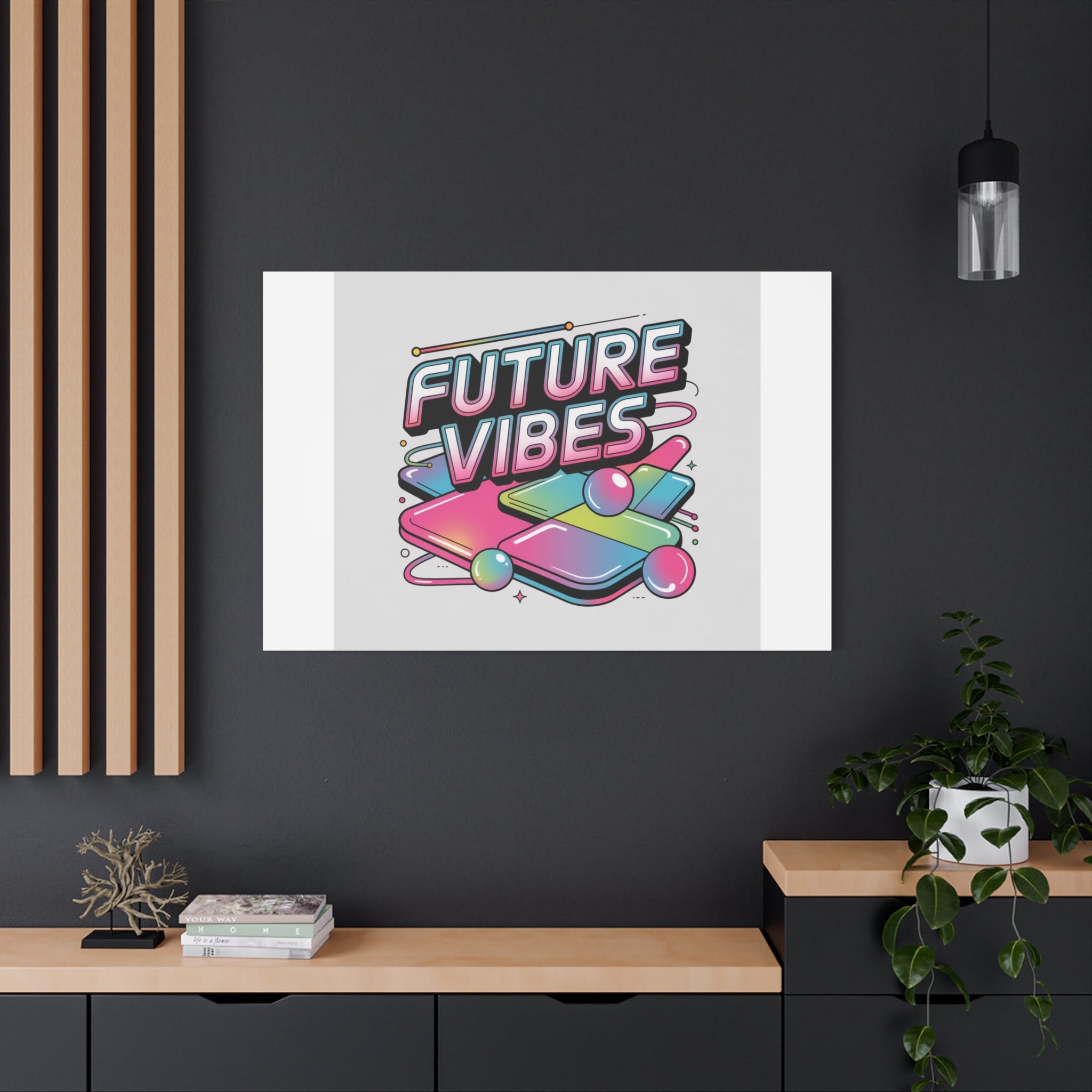 Future Vibes Canvas | Y2K Cyber Holo, Retro Tech Print