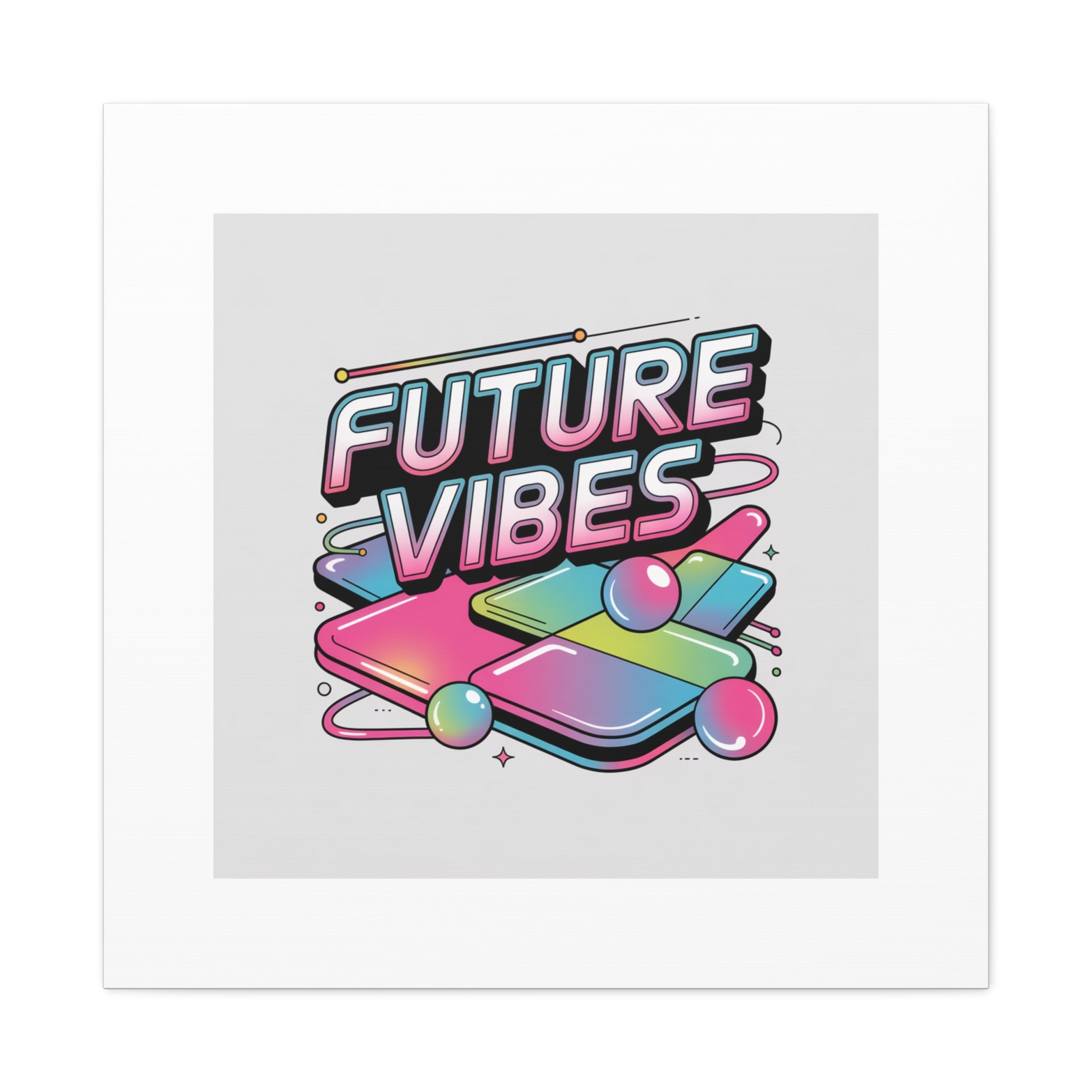 Future Vibes Canvas | Y2K Cyber Holo, Retro Tech Print