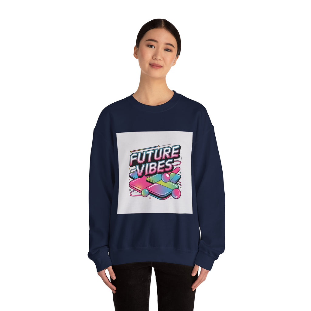 Future Vibes Crewneck Sweatshirt | Y2K Cyber Holo Retro Tech
