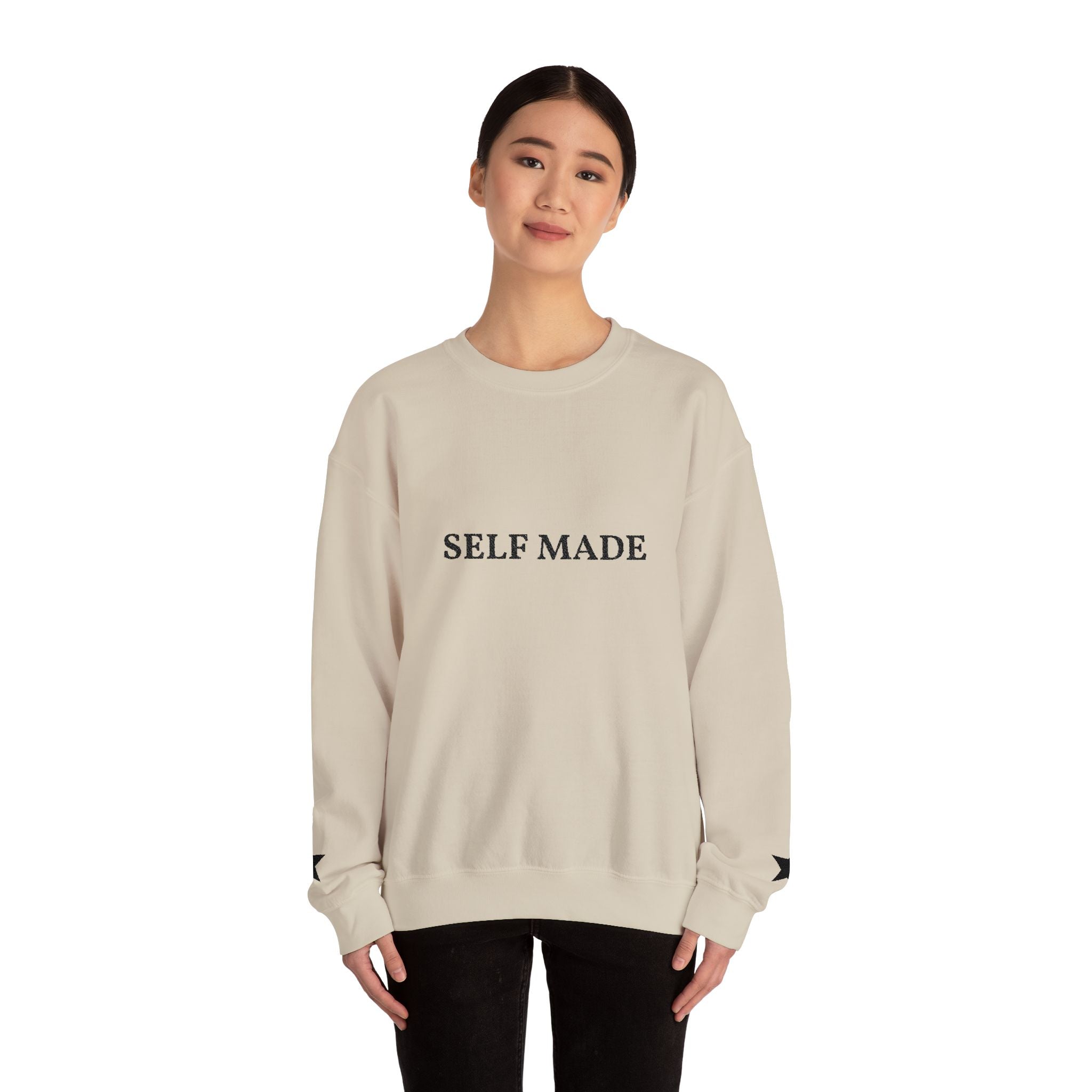 Self Made Crewneck Sweatshirt — Minimal Motivational Pullover