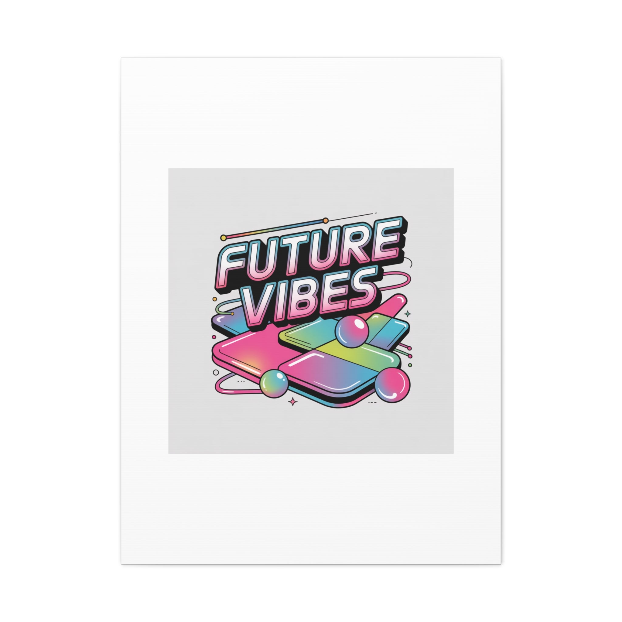 Future Vibes Canvas | Y2K Cyber Holo, Retro Tech Print