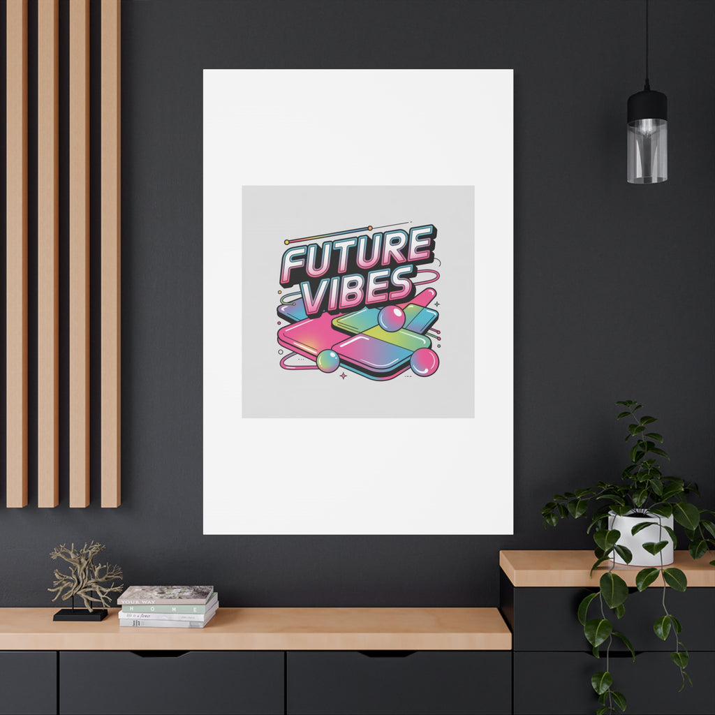 Future Vibes Canvas | Y2K Cyber Holo, Retro Tech Print