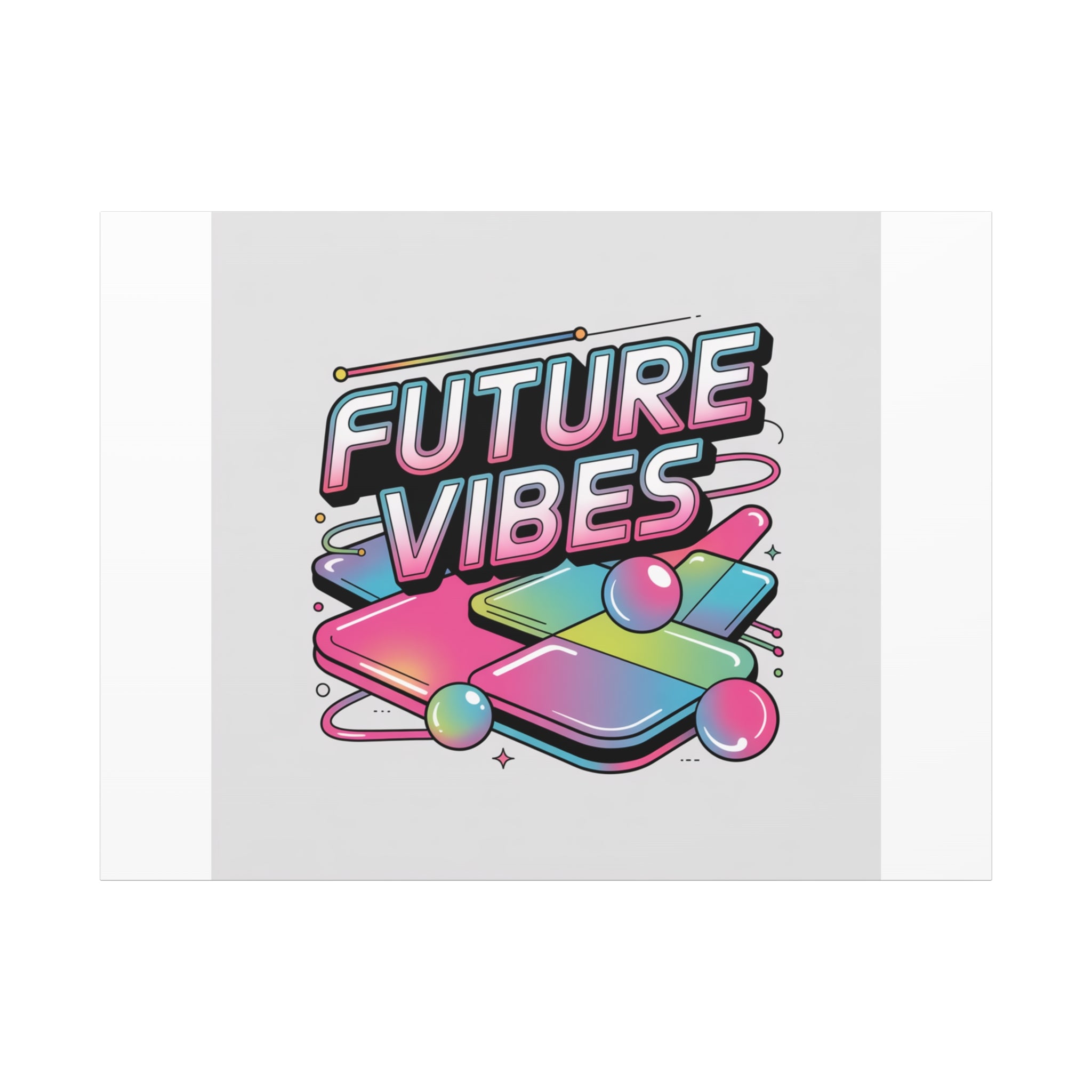 Future Vibes Canvas | Y2K Cyber Holo, Retro Tech Print