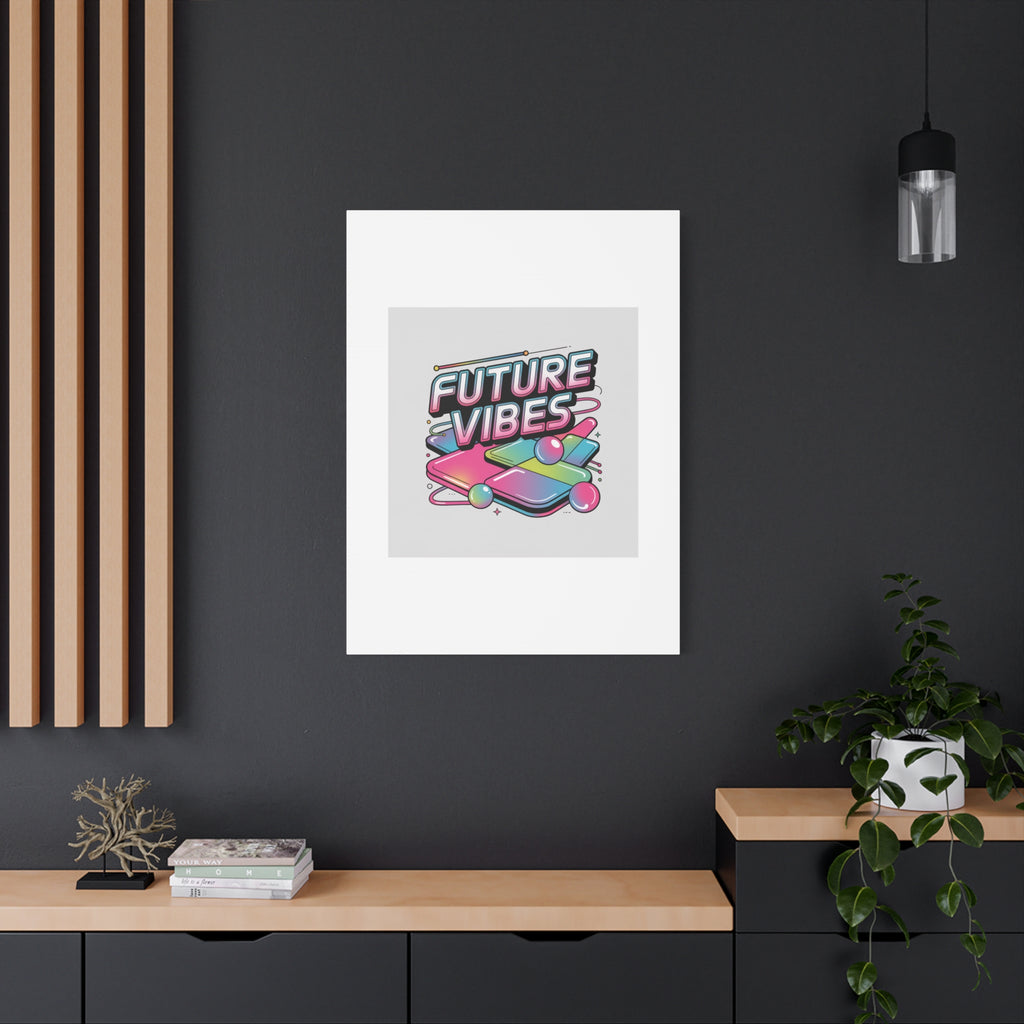 Future Vibes Canvas | Y2K Cyber Holo, Retro Tech Print