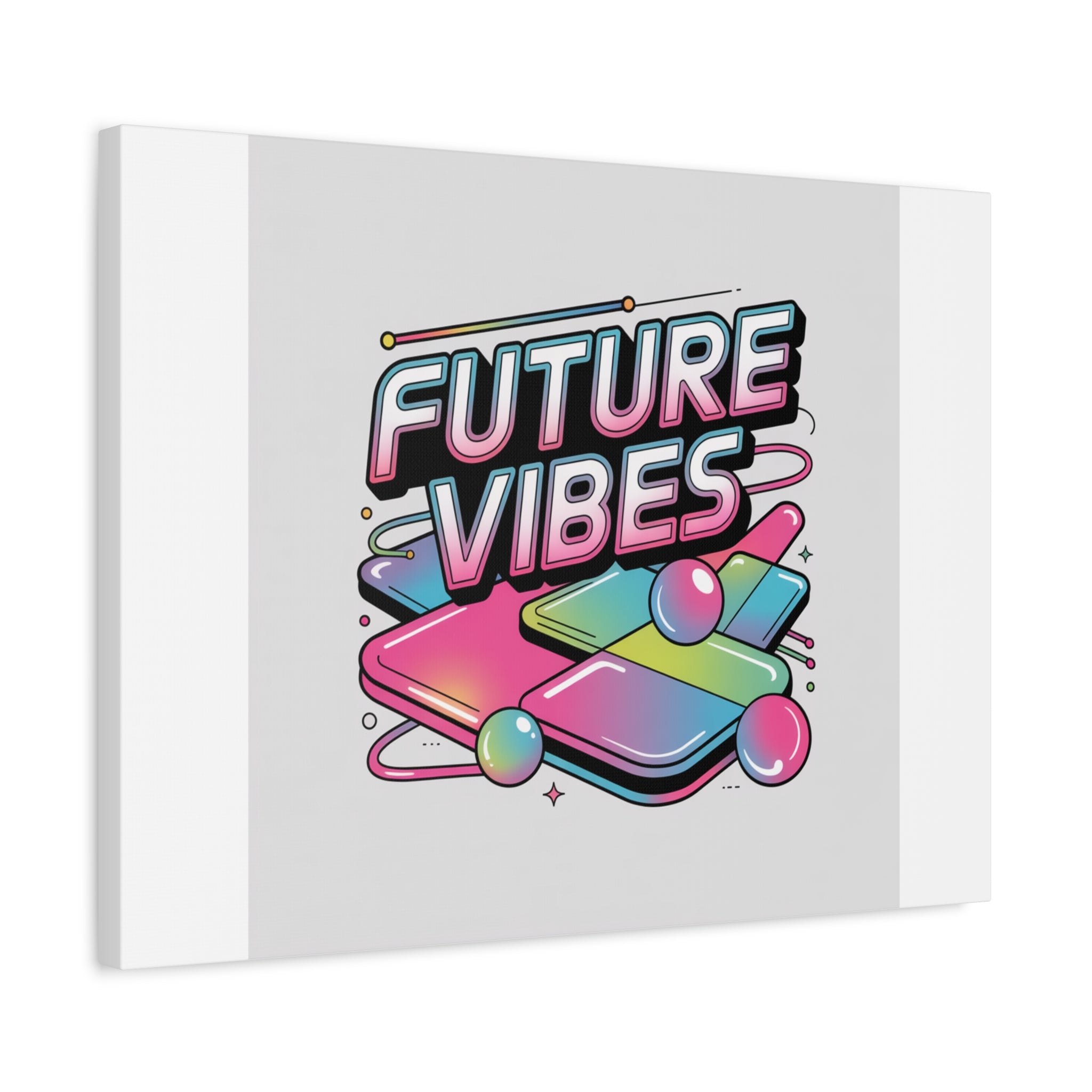 Future Vibes Canvas | Y2K Cyber Holo, Retro Tech Print