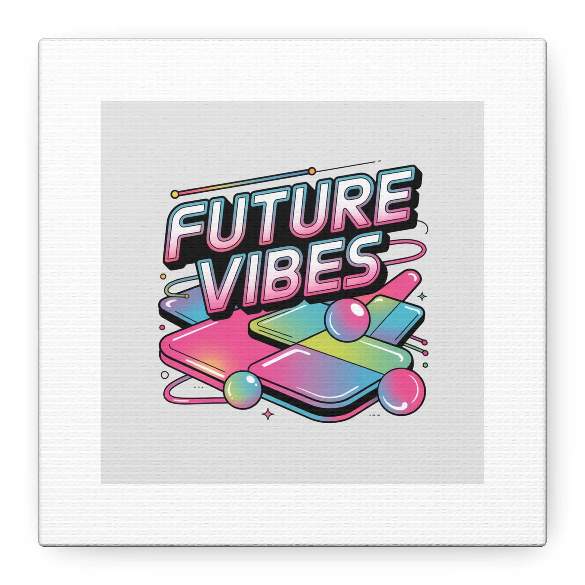 Future Vibes Canvas | Y2K Cyber Holo, Retro Tech Print