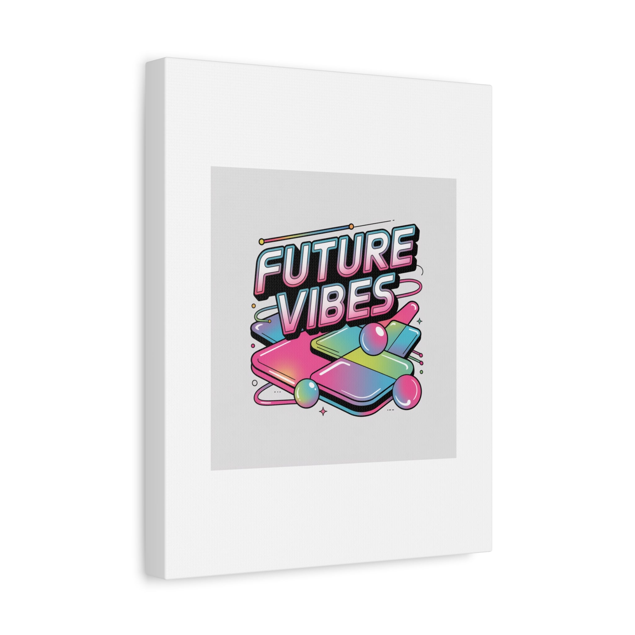 Future Vibes Canvas | Y2K Cyber Holo, Retro Tech Print