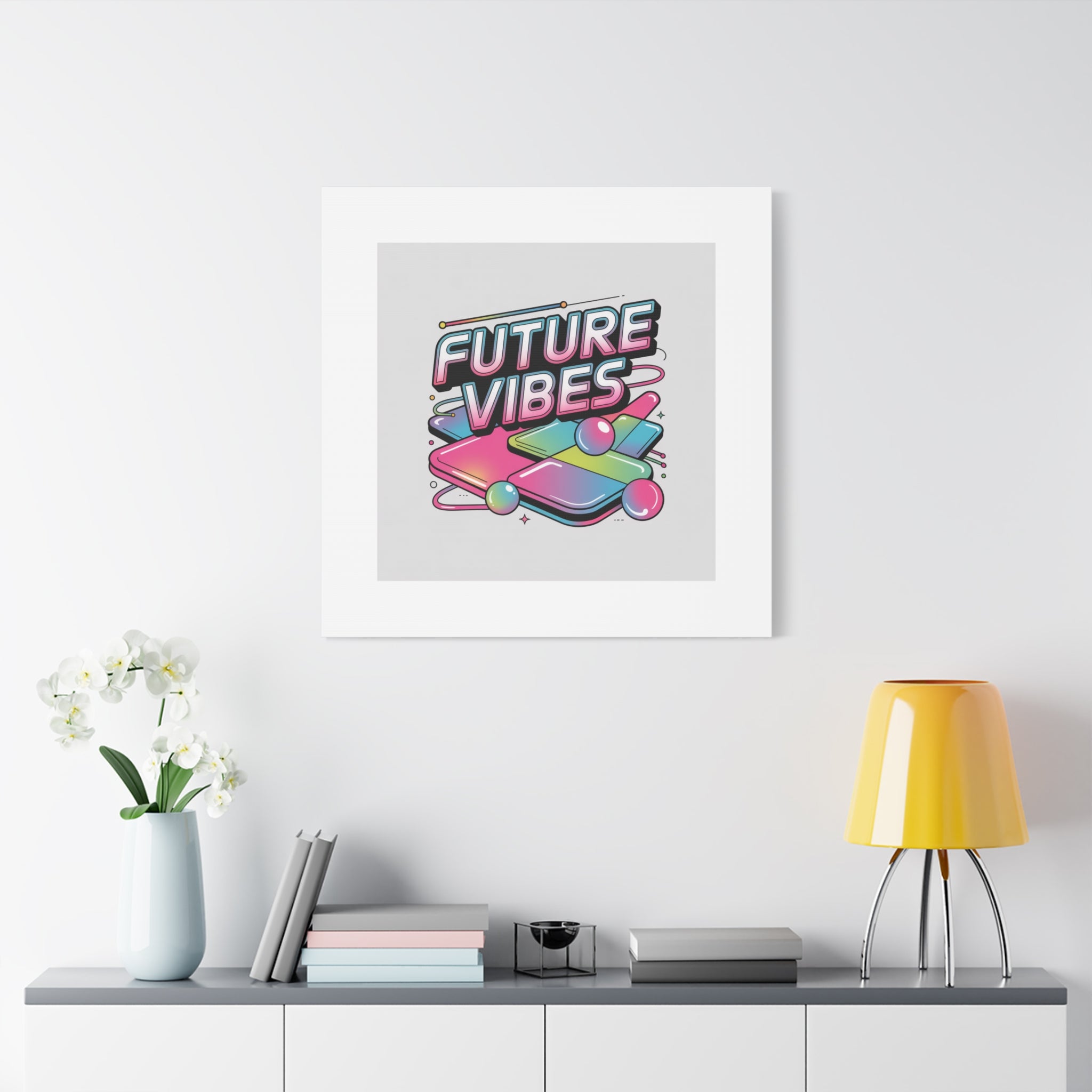 Future Vibes Canvas | Y2K Cyber Holo, Retro Tech Print