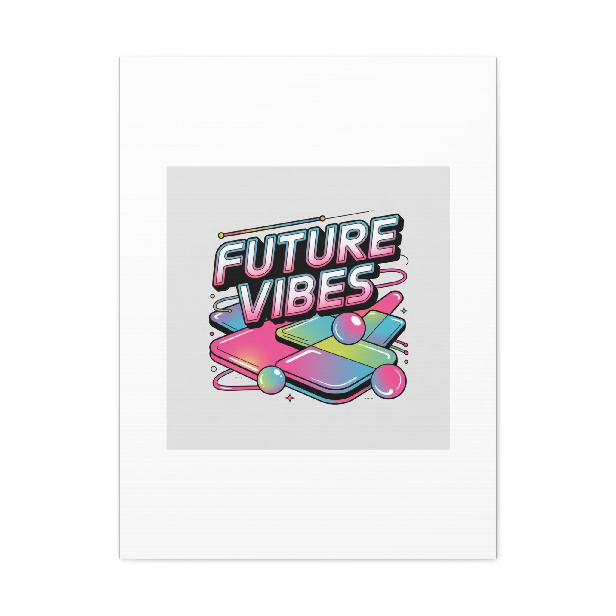 Future Vibes Canvas | Y2K Cyber Holo, Retro Tech Print