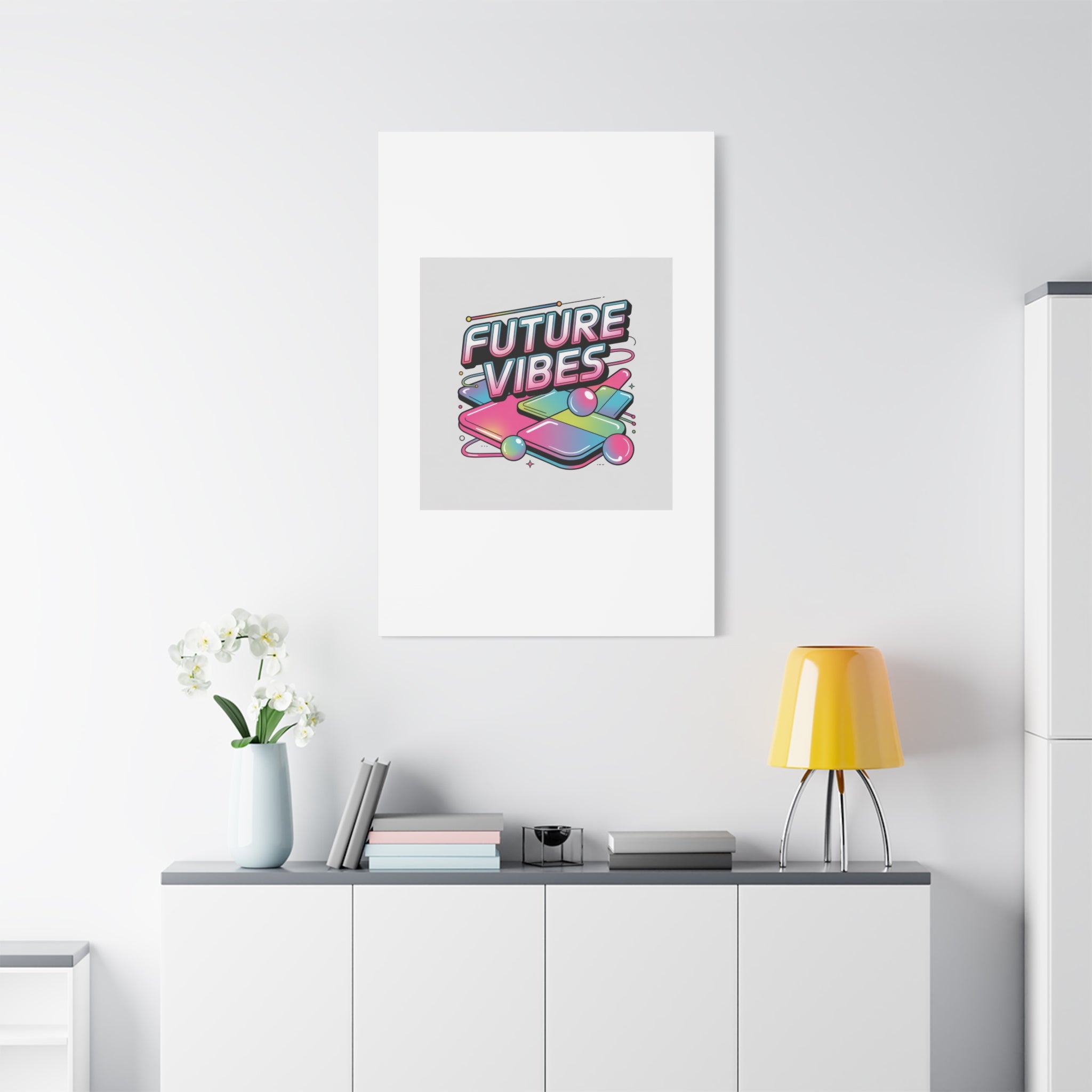 Future Vibes Canvas | Y2K Cyber Holo, Retro Tech Print