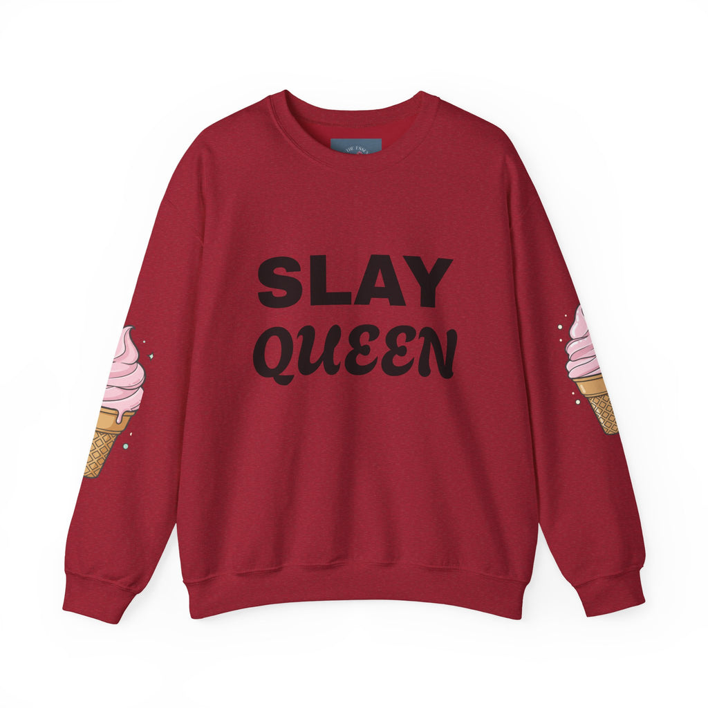 Slay Queen ICE CREAM CONE Crewneck Sweatshirt — 'Gen Z' Back Shine