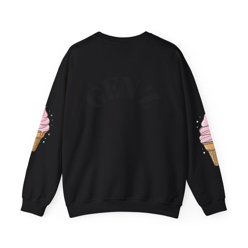 Slay Queen ICE CREAM CONE Crewneck Sweatshirt — 'Gen Z' Back Shine