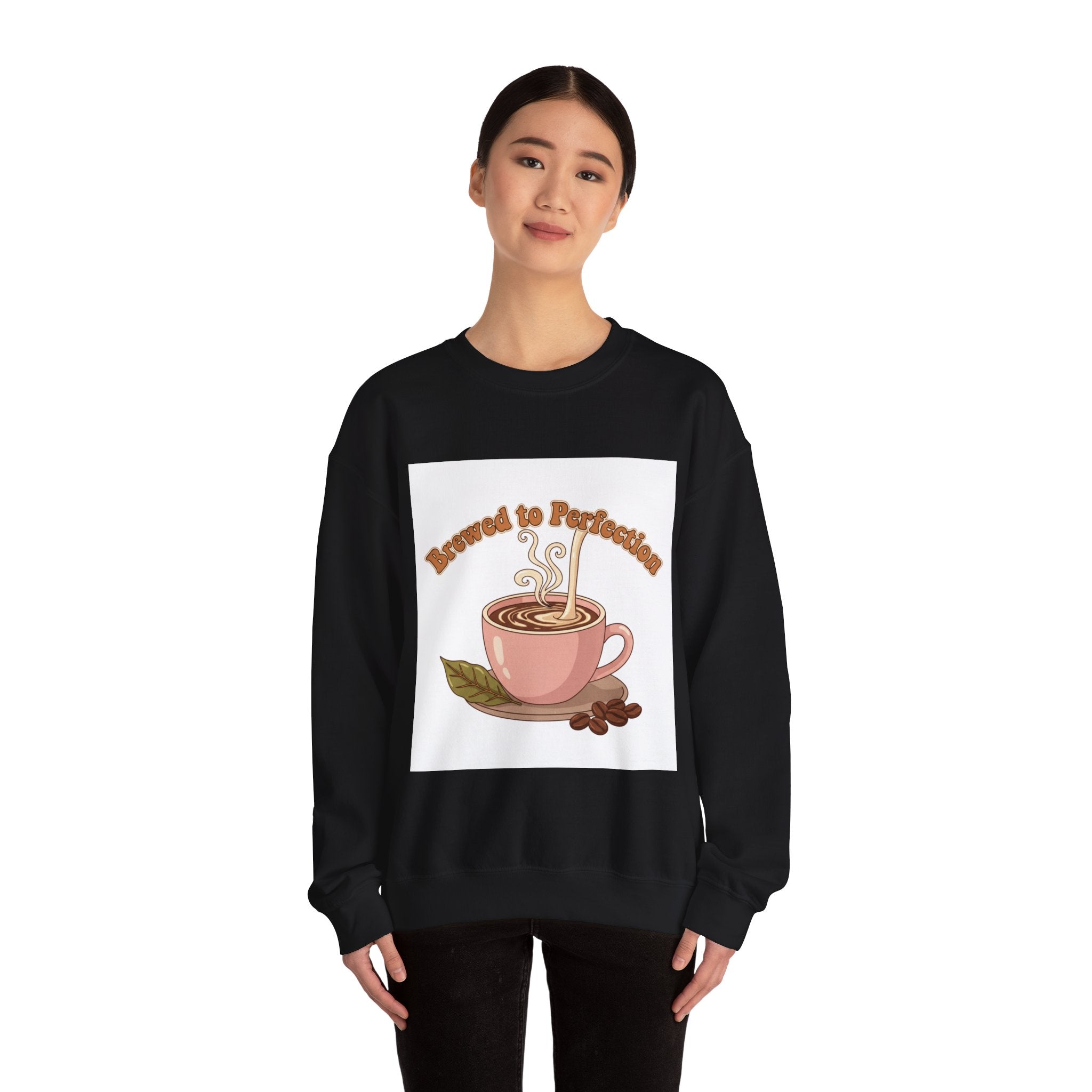 Brewed to Perfection Sweatshirt | coffee aesthetic, latte art design