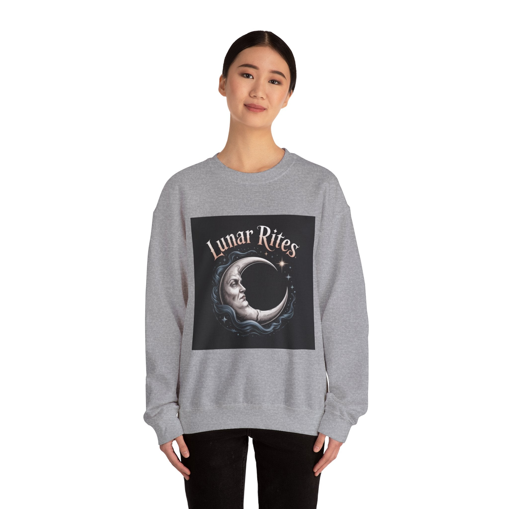 Lunar Rites Crewneck Sweatshirt | Witchy Christmas, Winter Solstice Art