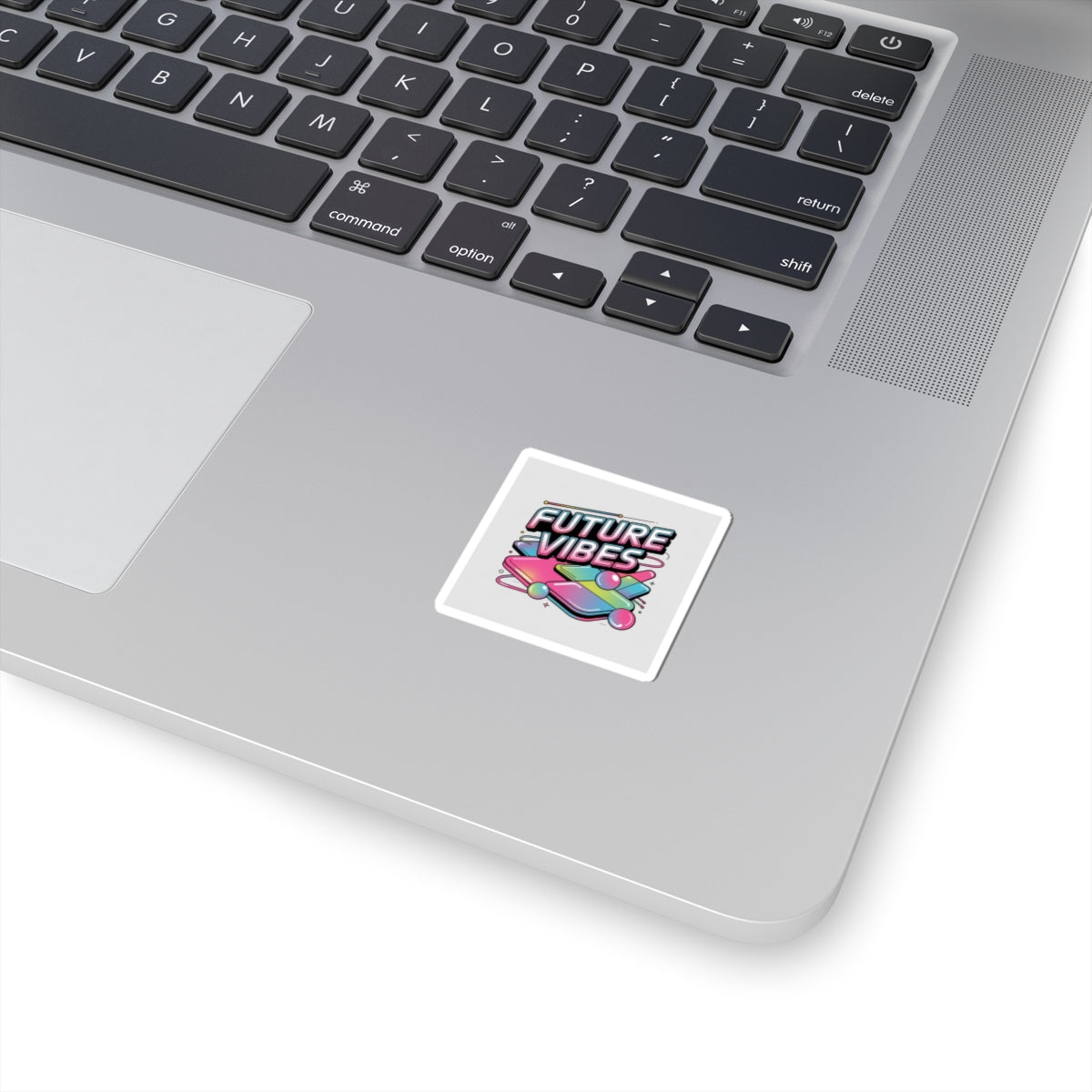 Future Vibes Sticker | Y2K Cyber Holo, chrome text kiss-cut