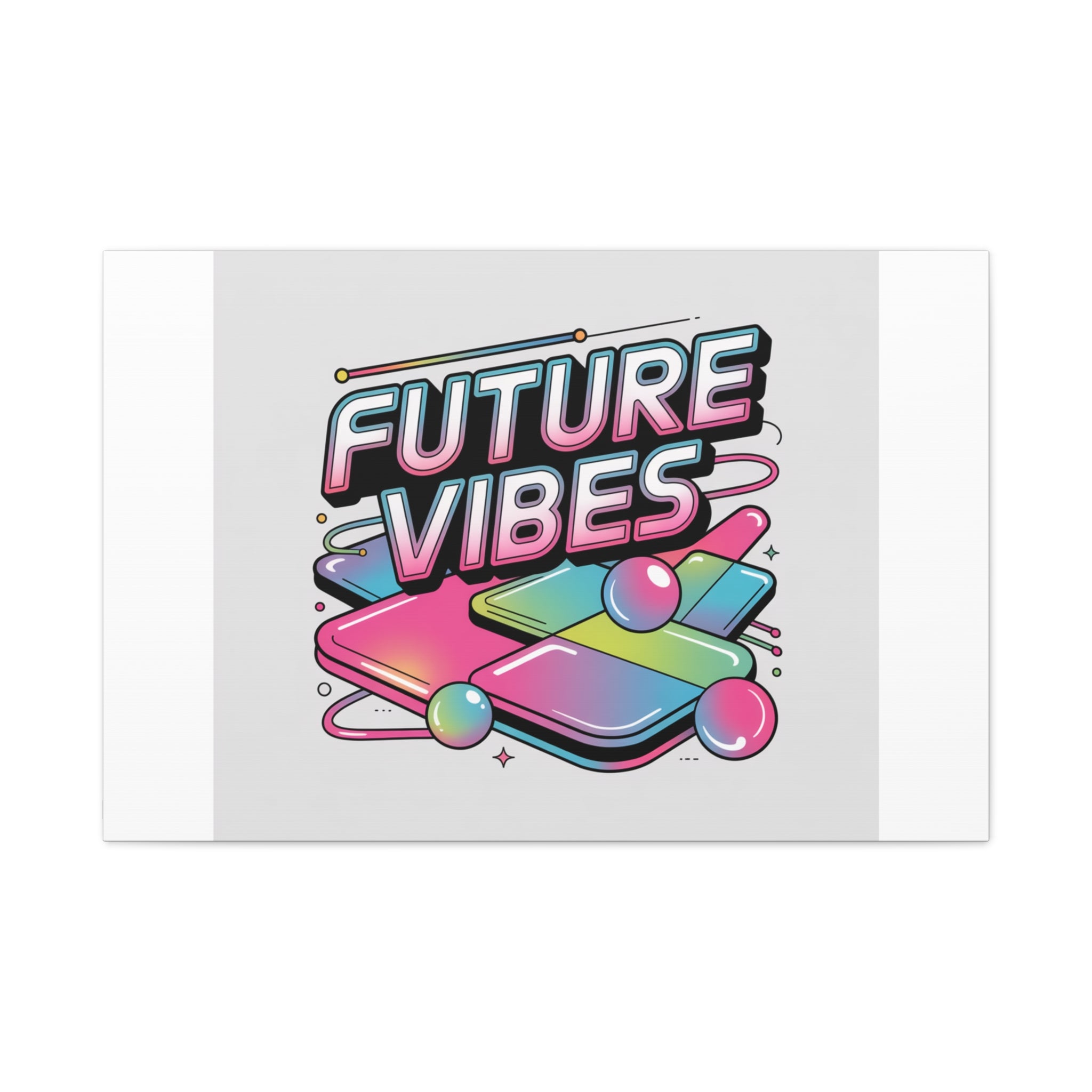 Future Vibes Canvas | Y2K Cyber Holo, Retro Tech Print