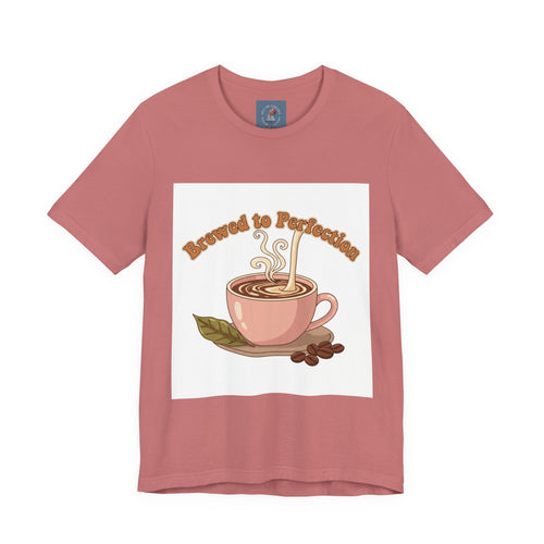 Brewed to Perfection Coffee Tee | latte art design, caffeine aesthetic