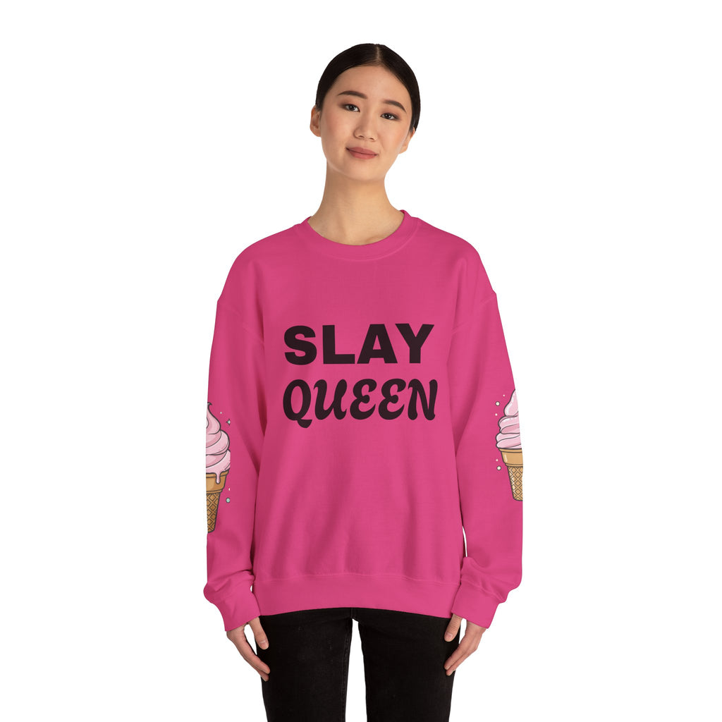 Slay Queen ICE CREAM CONE Crewneck Sweatshirt — 'Gen Z' Back Shine
