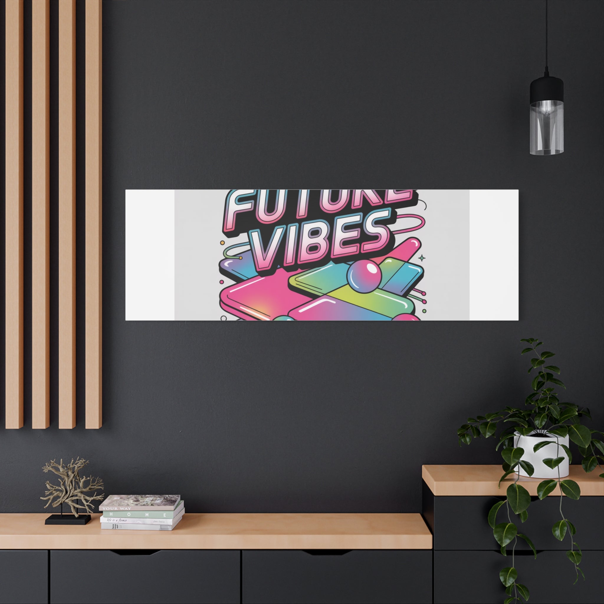Future Vibes Canvas | Y2K Cyber Holo, Retro Tech Print
