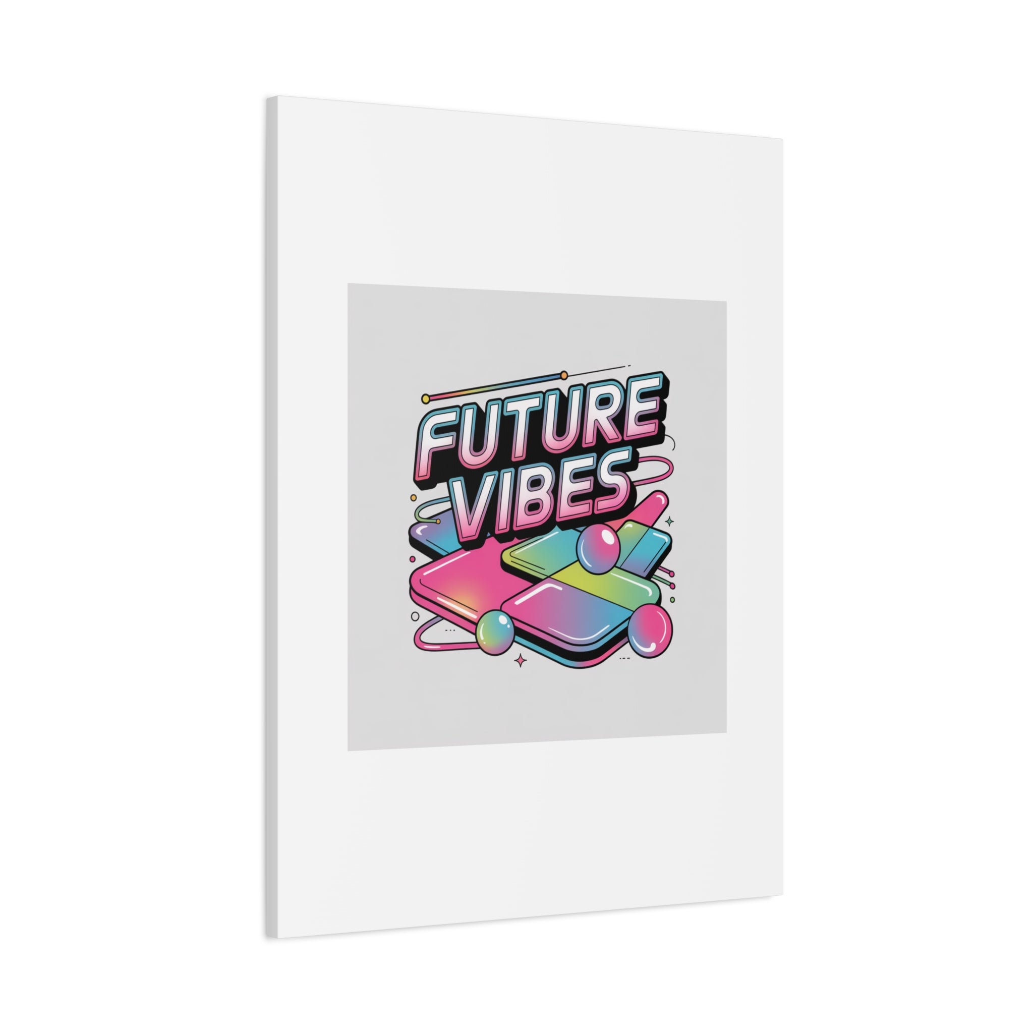 Future Vibes Canvas | Y2K Cyber Holo, Retro Tech Print