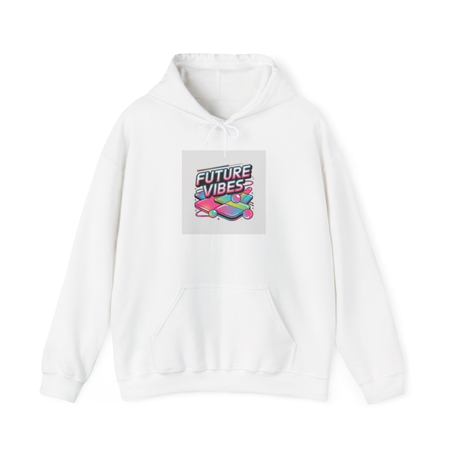 Future Vibes chrome logo Hoodie | Y2K cyber holo aesthetic, retro tech print