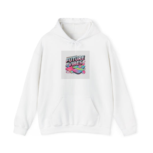 Future Vibes chrome logo Hoodie | Y2K cyber holo aesthetic, retro tech print