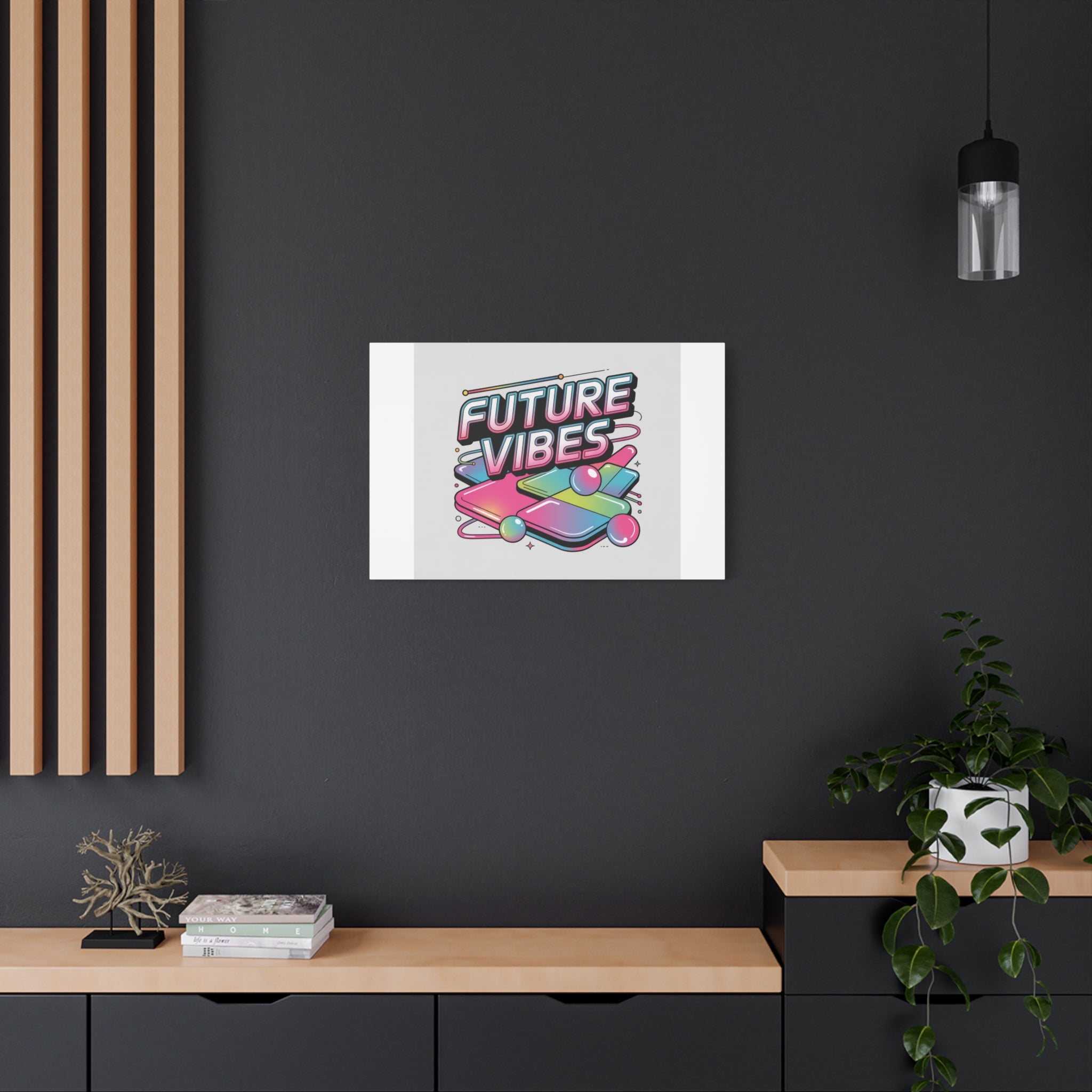 Future Vibes Canvas | Y2K Cyber Holo, Retro Tech Print