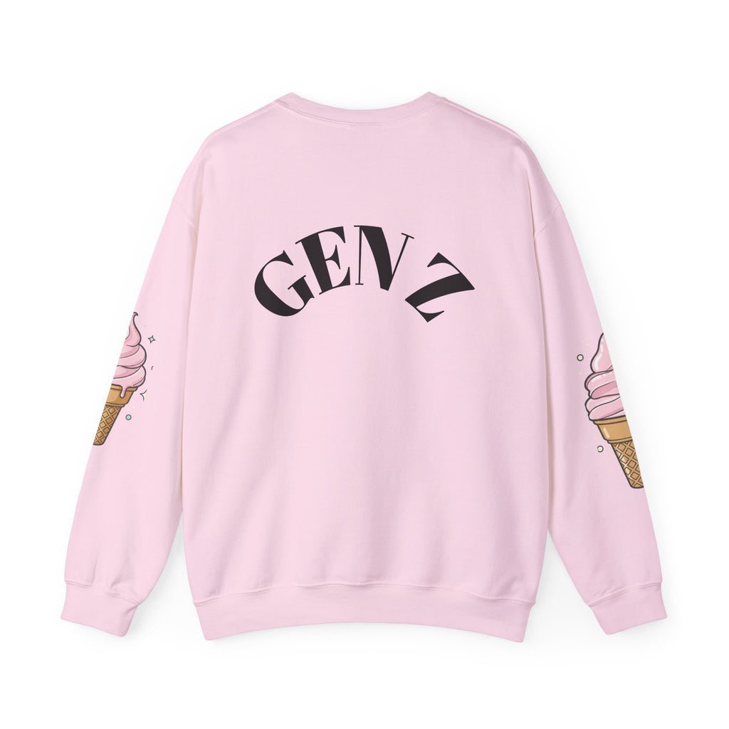 Slay Queen ICE CREAM CONE Crewneck Sweatshirt — 'Gen Z' Back Shine