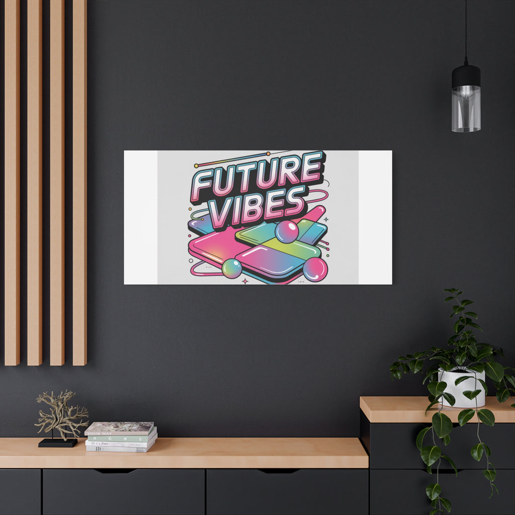 Future Vibes Canvas | Y2K Cyber Holo, Retro Tech Print