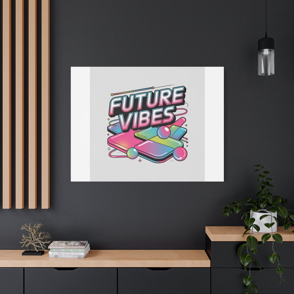 Future Vibes Canvas | Y2K Cyber Holo, Retro Tech Print