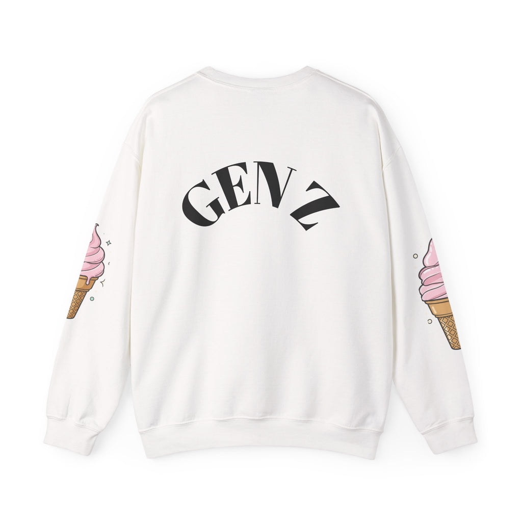 Slay Queen ICE CREAM CONE Crewneck Sweatshirt — 'Gen Z' Back Shine
