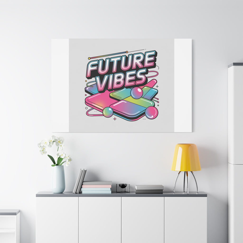 Future Vibes Canvas | Y2K Cyber Holo, Retro Tech Print
