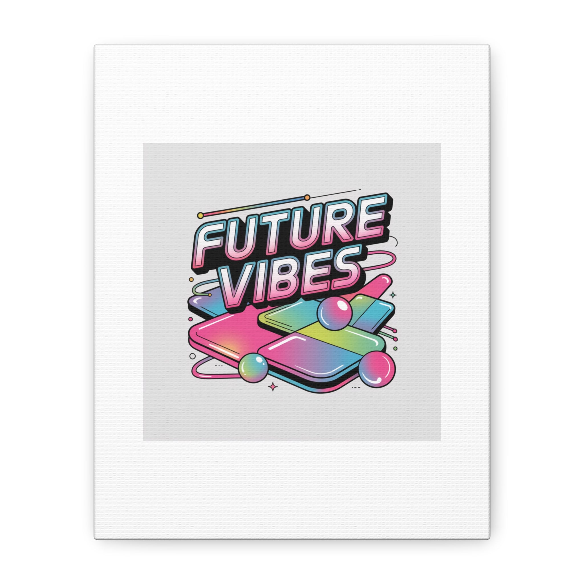 Future Vibes Canvas | Y2K Cyber Holo, Retro Tech Print