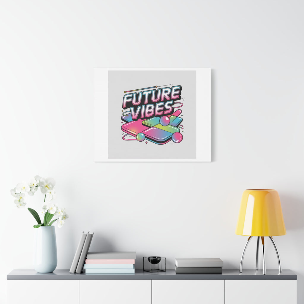 Future Vibes Canvas | Y2K Cyber Holo, Retro Tech Print