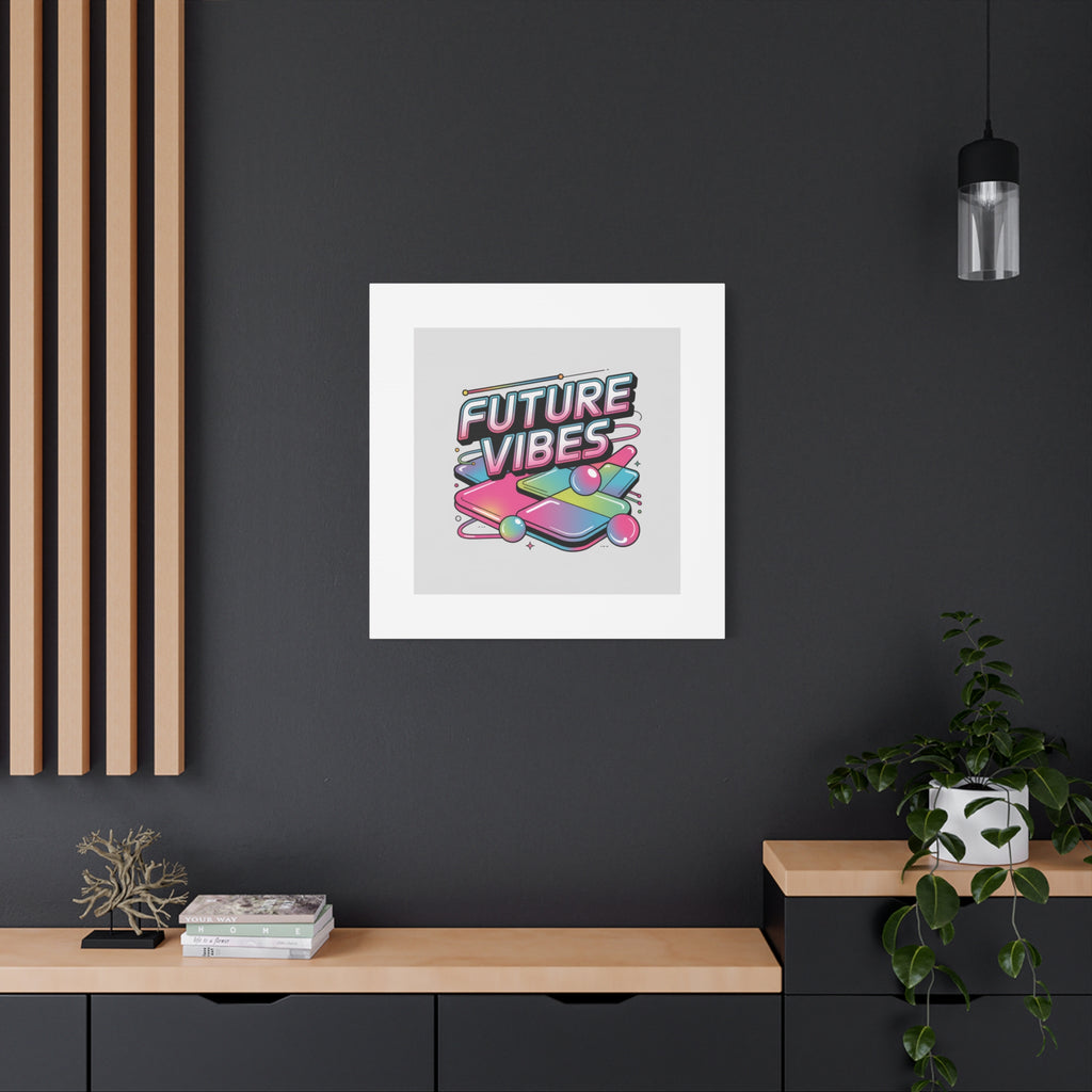 Future Vibes Canvas | Y2K Cyber Holo, Retro Tech Print