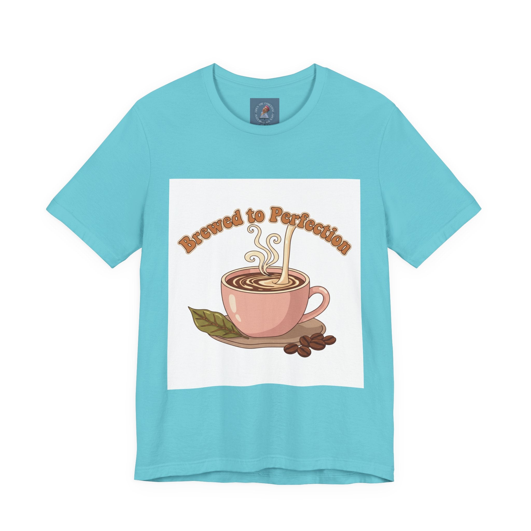 Brewed to Perfection Coffee Tee | latte art design, caffeine aesthetic
