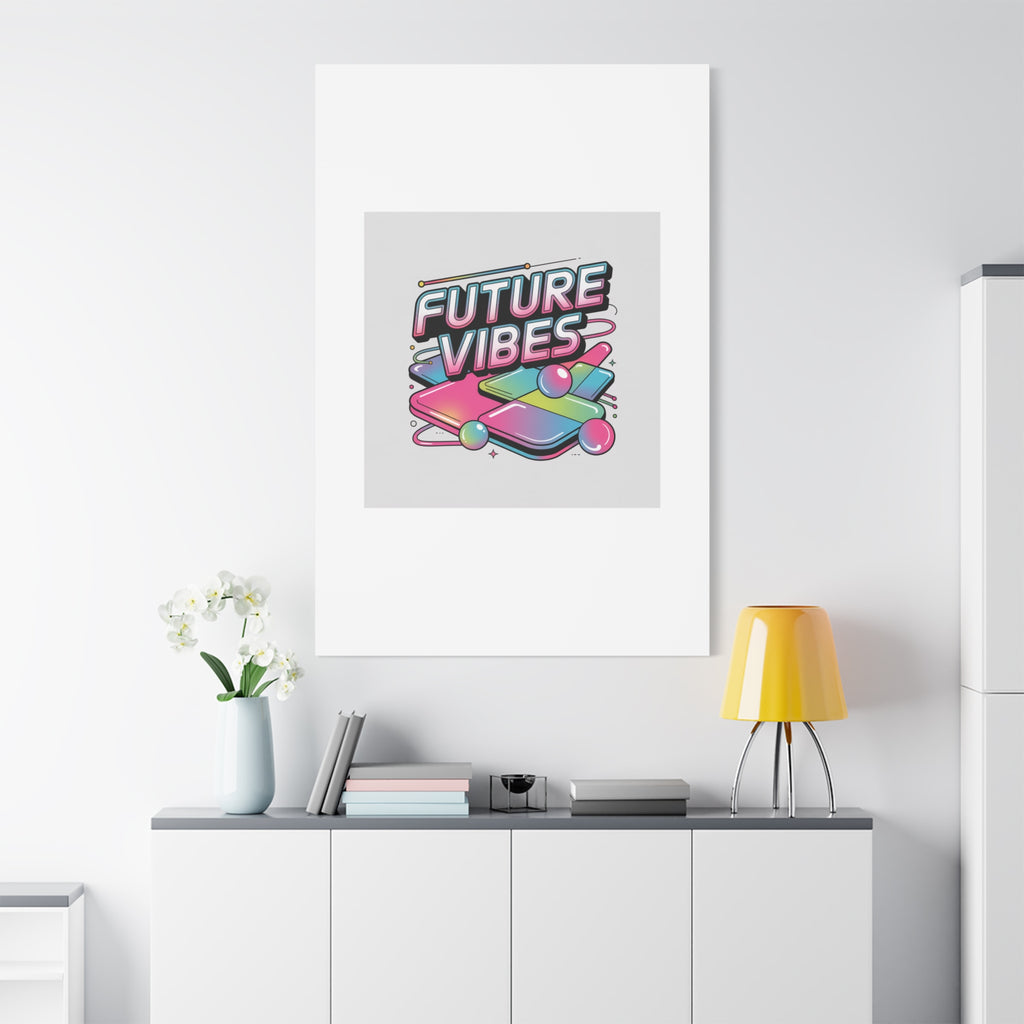 Future Vibes Canvas | Y2K Cyber Holo, Retro Tech Print