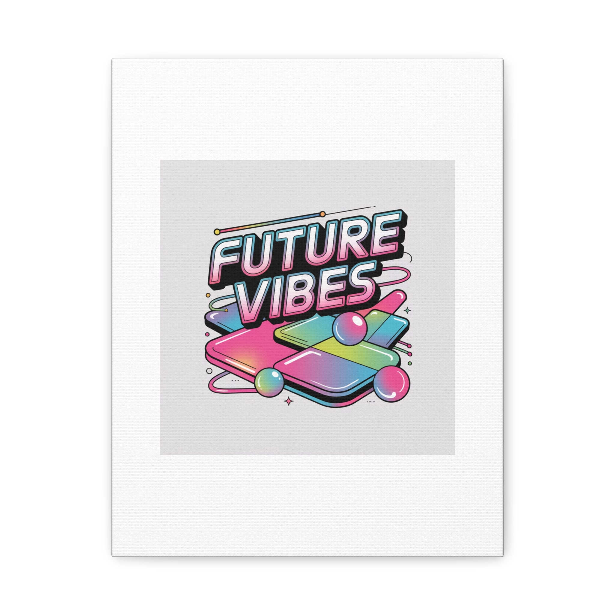Future Vibes Canvas | Y2K Cyber Holo, Retro Tech Print