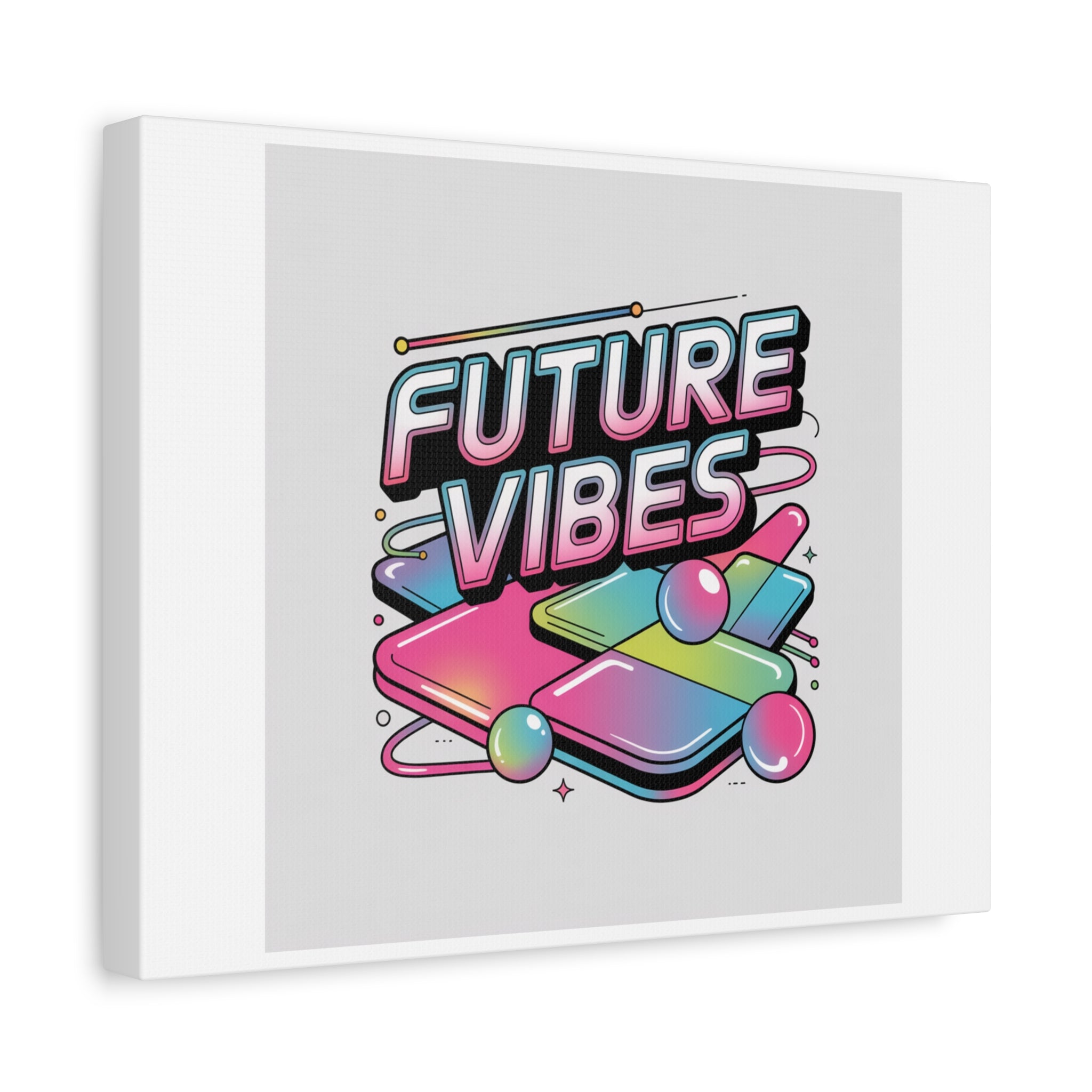 Future Vibes Canvas | Y2K Cyber Holo, Retro Tech Print