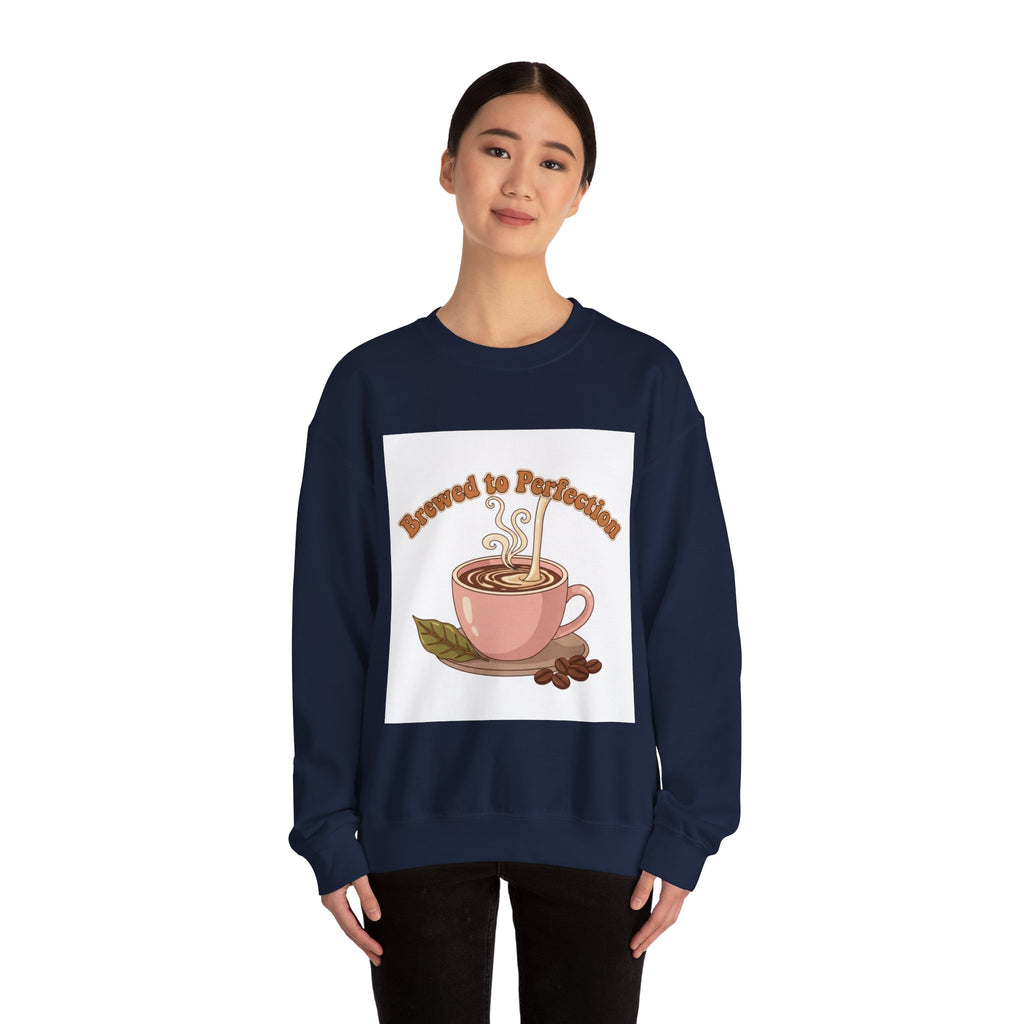 Brewed to Perfection Sweatshirt | coffee aesthetic, latte art design