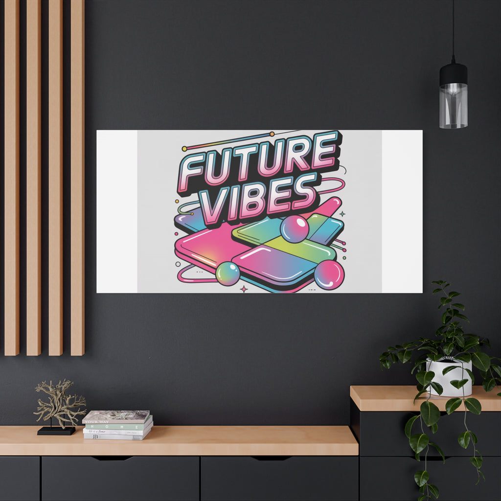 Future Vibes Canvas | Y2K Cyber Holo, Retro Tech Print