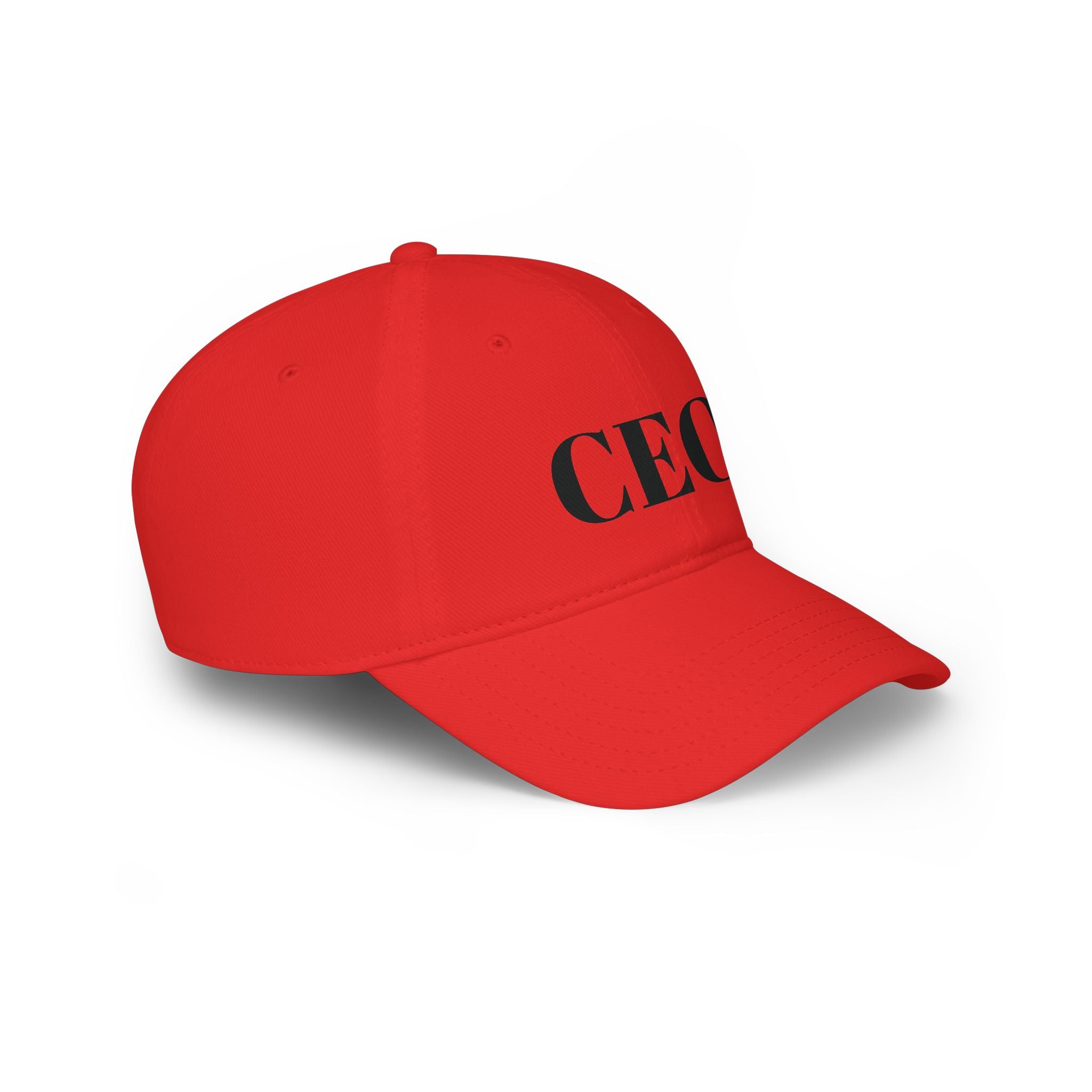 CEO Baseball Cap — Low Profile Red Hat with Bold 'CEO'