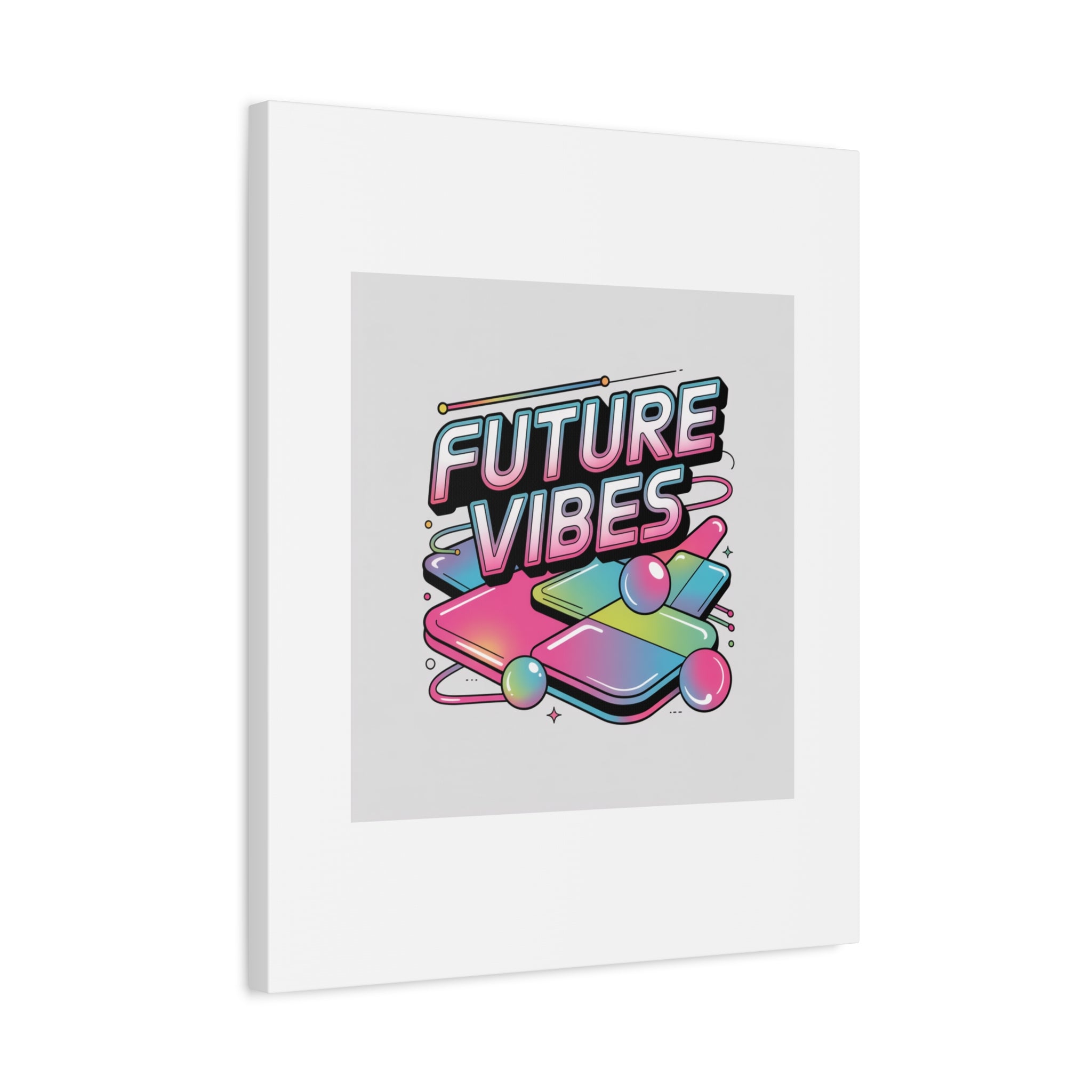 Future Vibes Canvas | Y2K Cyber Holo, Retro Tech Print