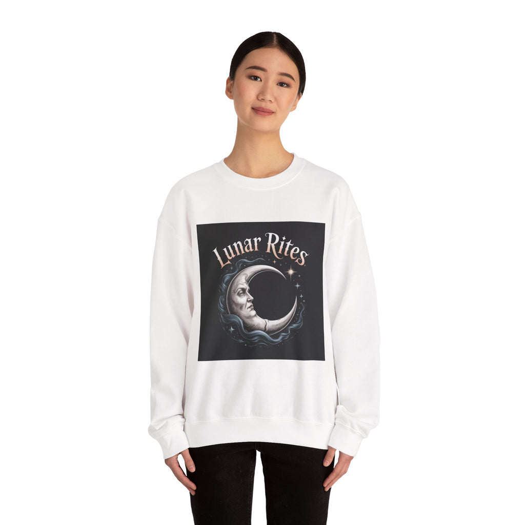 Lunar Rites Crewneck Sweatshirt | Witchy Christmas, Winter Solstice Art