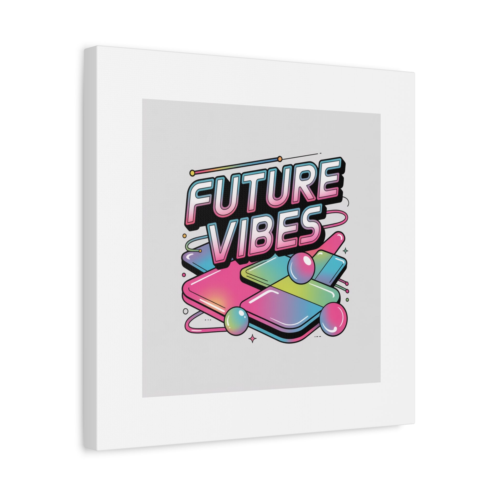 Future Vibes Canvas | Y2K Cyber Holo, Retro Tech Print