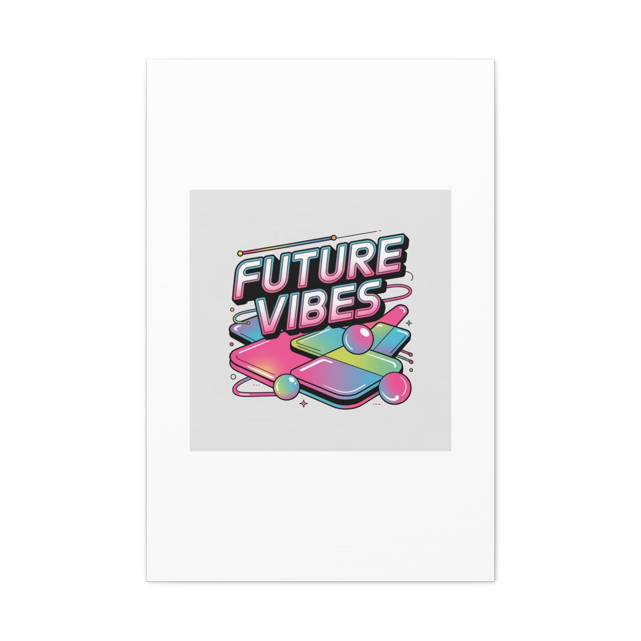 Future Vibes Canvas | Y2K Cyber Holo, Retro Tech Print